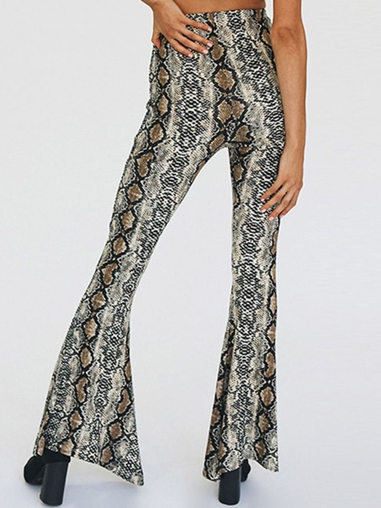 Print Serpentine Slim Full Bellbottoms Dame Casual Bukser