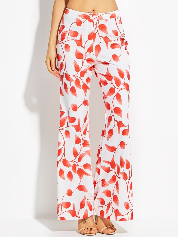 Printed Elastics Flared Pants