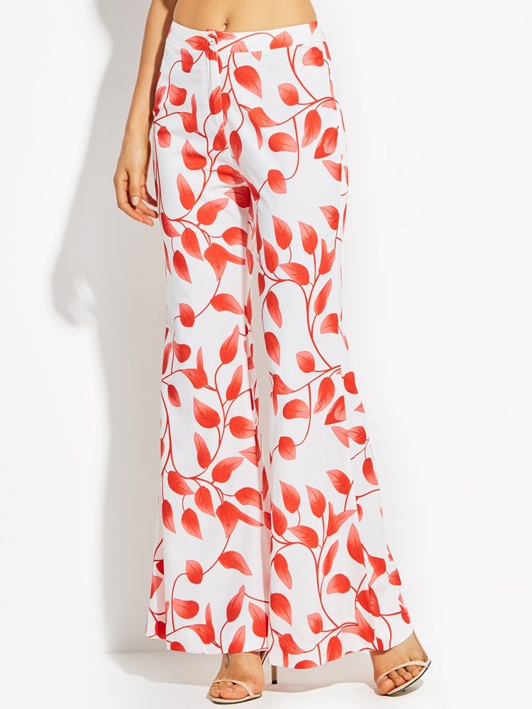 Printed Elastics Flared Pants