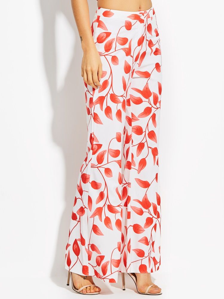 Printed Elastics Flared Pants