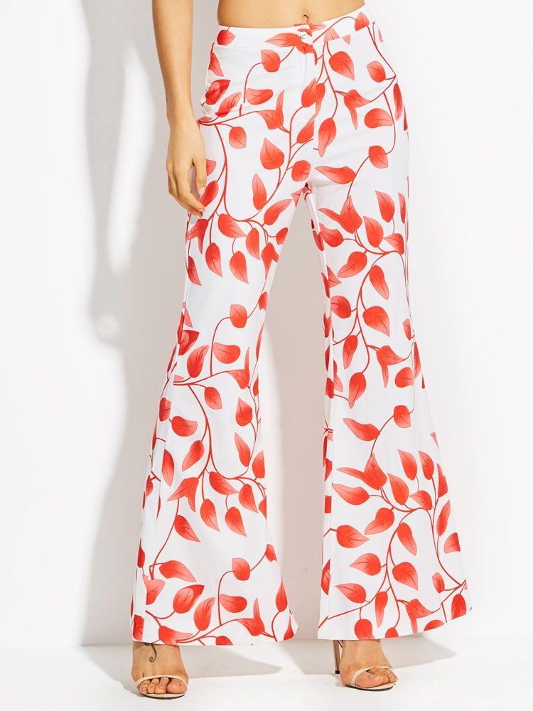 Printed Elastics Flared Pants