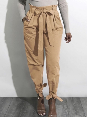 Slim Plain Pencil Pants I Full Lengde