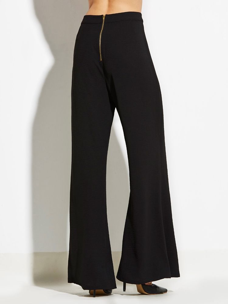 Slim Plain Slit Dame Pants