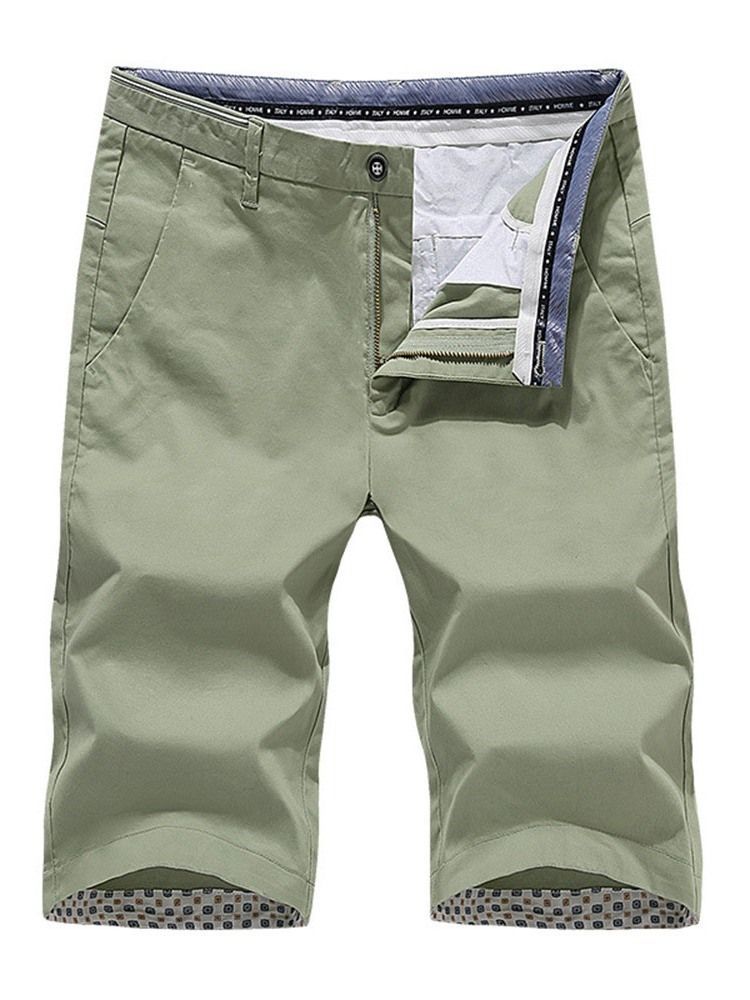 Straight Pocket Thin Summer Mens Mid Waist Casual Bukser