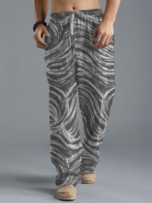 Straight Zebra Stripe European European Casual Bukser For Menn