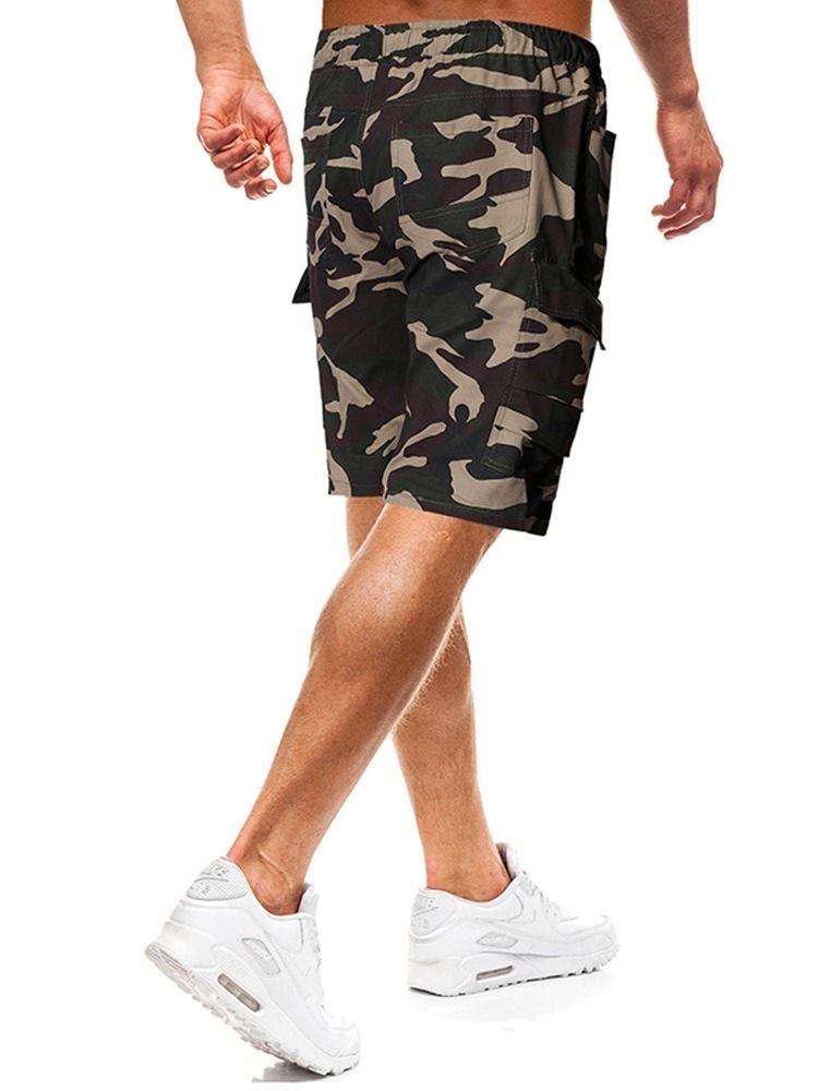 Thin Lace-up Camouflage Casual Mens Bukser