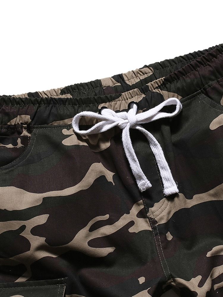 Thin Lace-up Camouflage Casual Mens Bukser