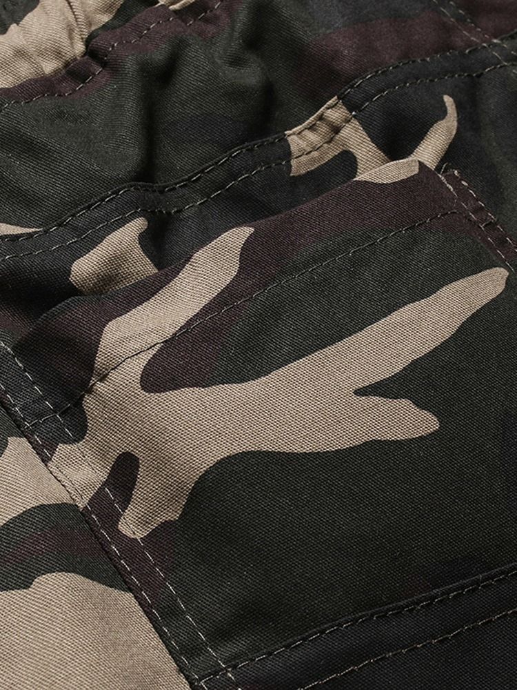 Thin Lace-up Camouflage Casual Mens Bukser