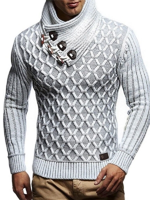 Geometric Turtleneck Standard England Weater For Menn