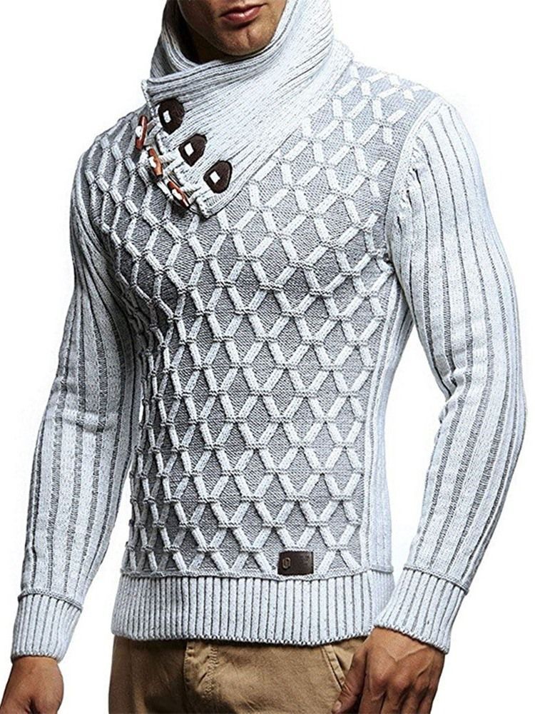 Geometric Turtleneck Standard England Weater For Menn