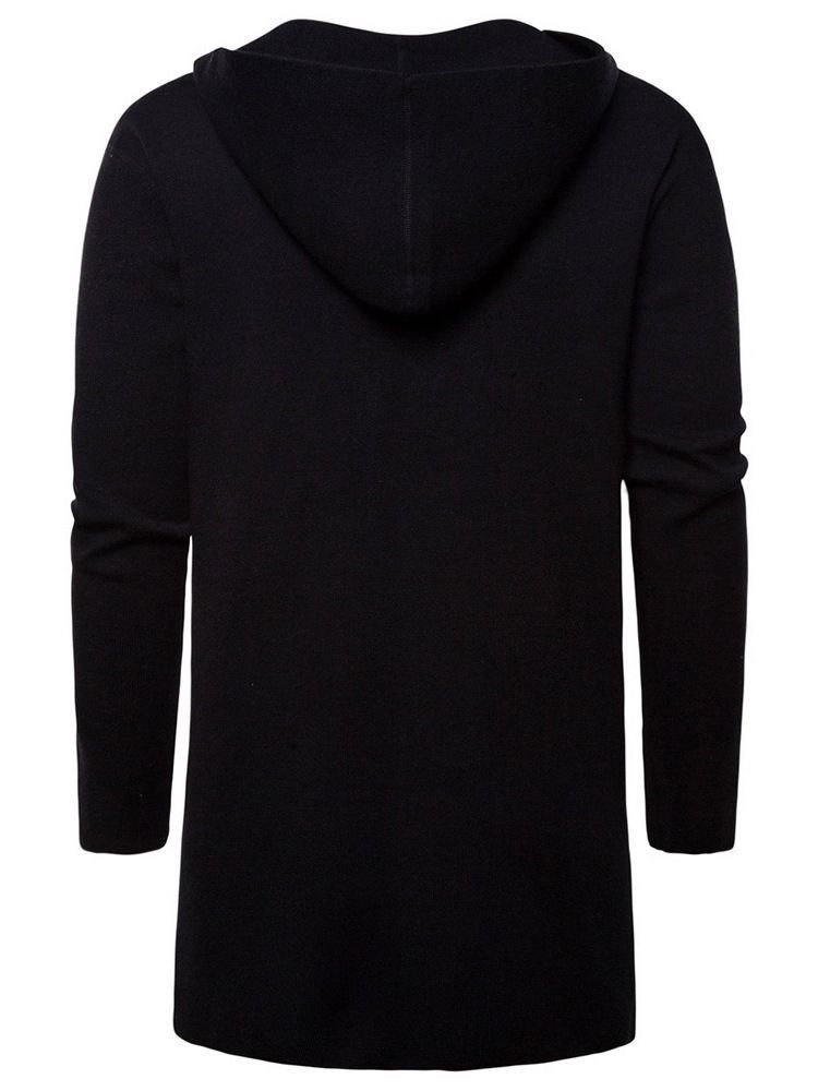 Mid-length Pocket Hooded Herre Slim Wrapped Sweater