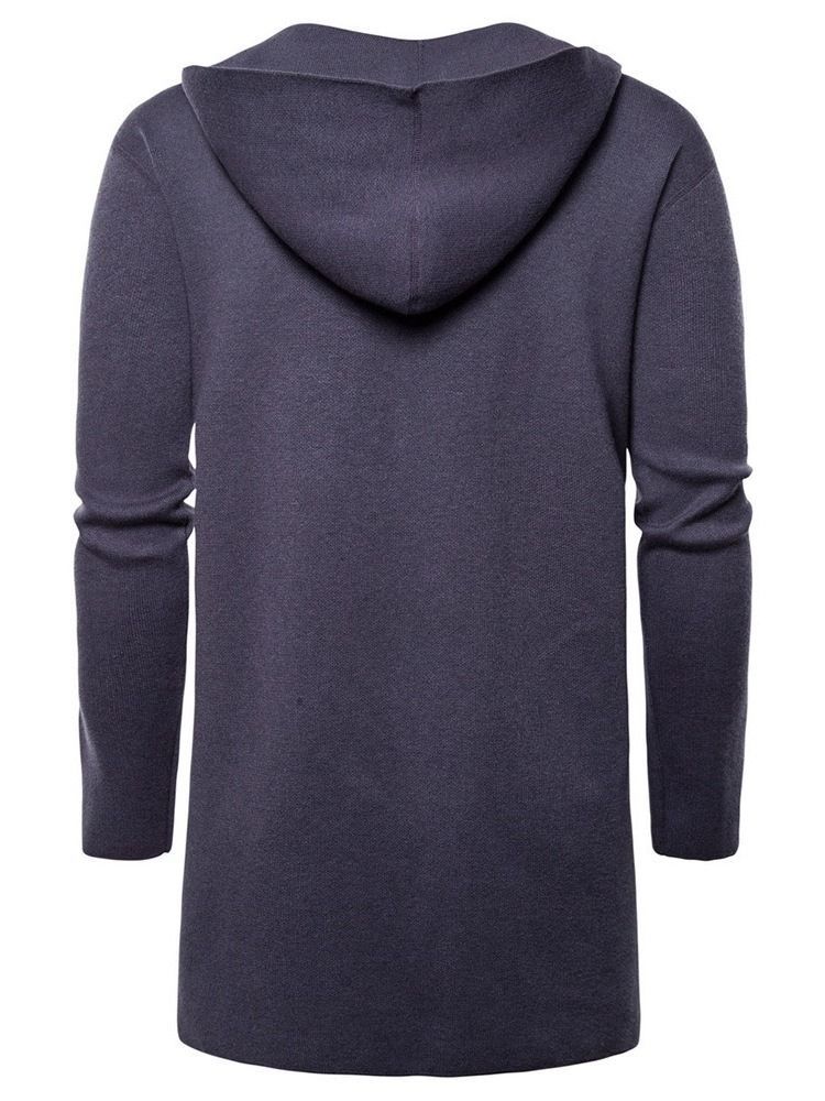 Mid-length Pocket Hooded Herre Slim Wrapped Sweater