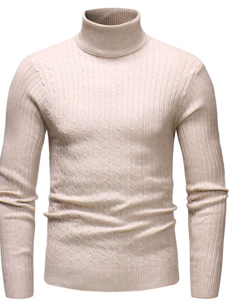 Plain Standard Turtleneck Casual Slim Men Genser For Menn