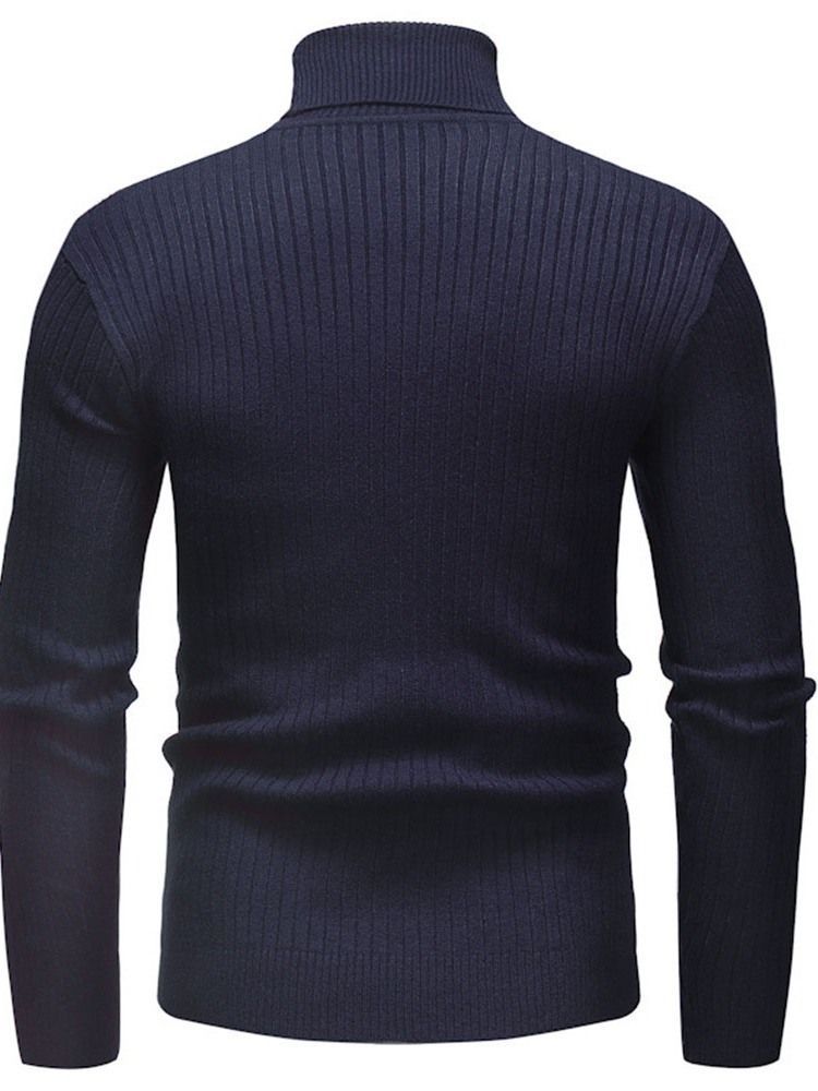 Plain Standard Turtleneck Casual Slim Men Genser For Menn