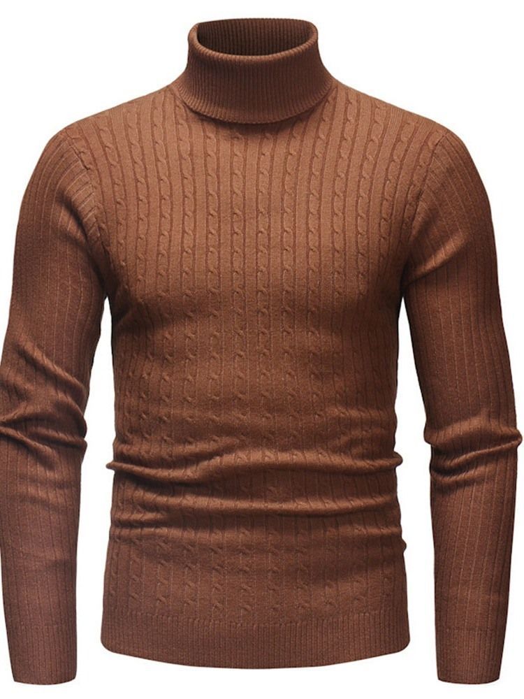 Plain Standard Turtleneck Casual Slim Men Genser For Menn