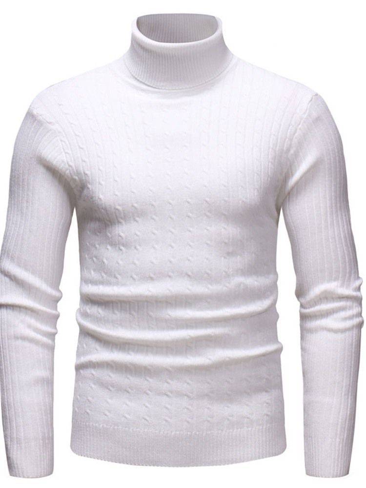 Plain Standard Turtleneck Casual Slim Men Genser For Menn