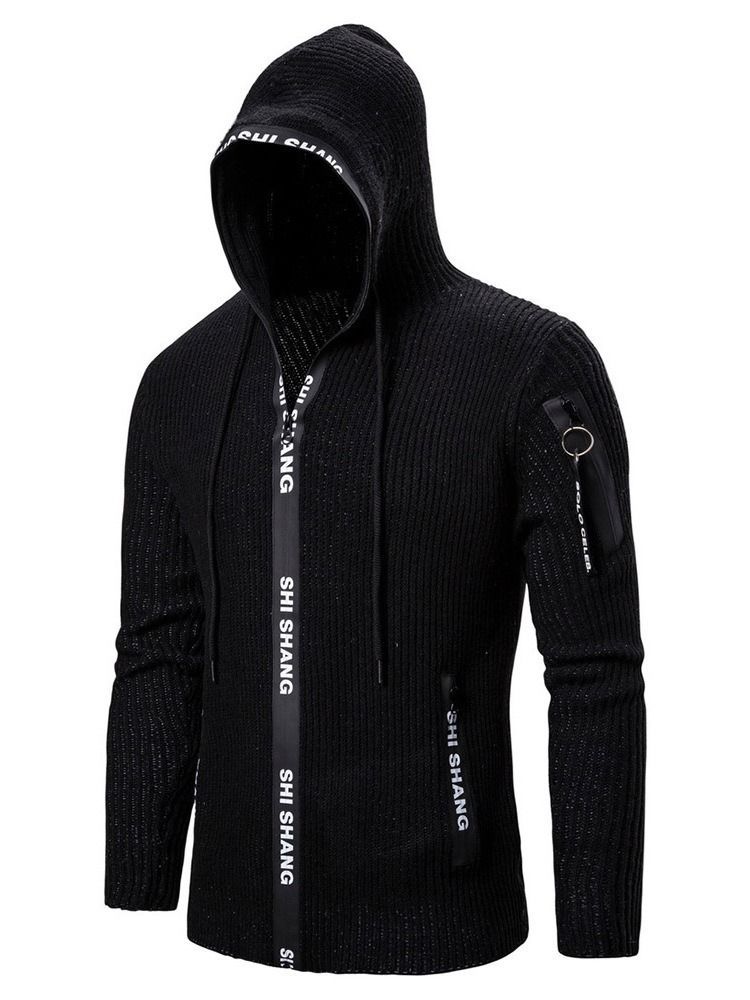 Pocket Standard Hooded Zipper Herre Slim Genser