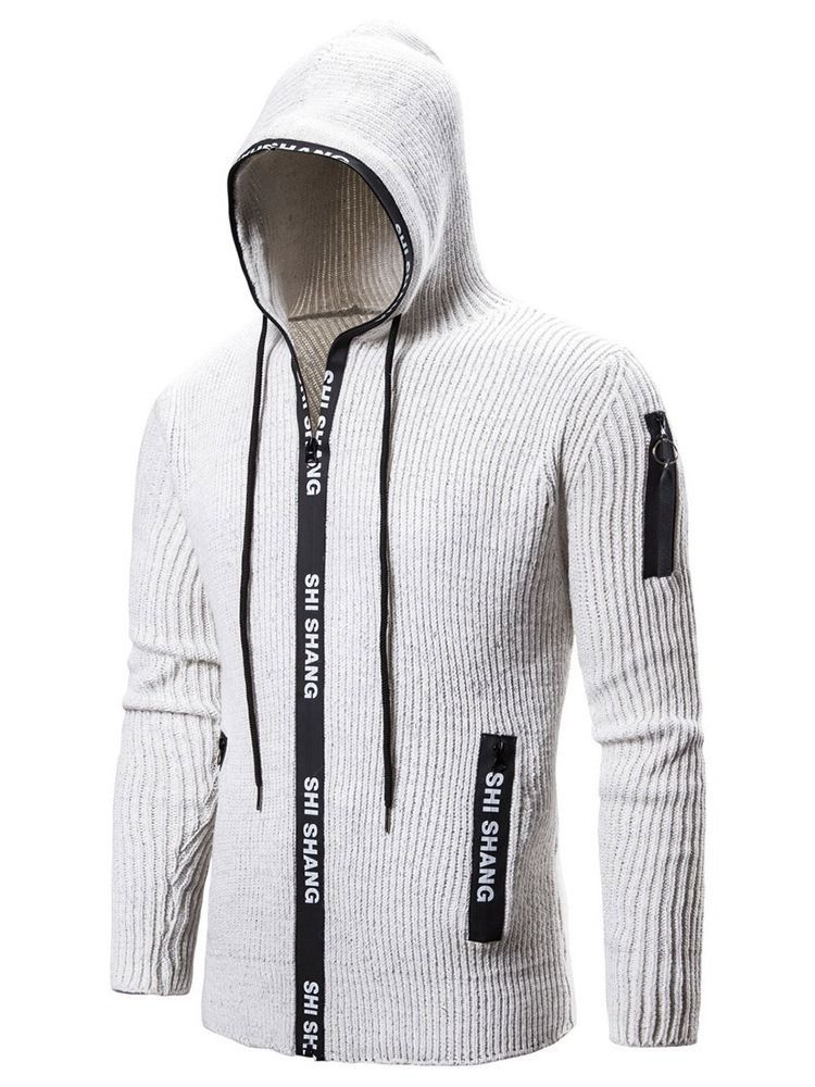 Pocket Standard Hooded Zipper Herre Slim Genser