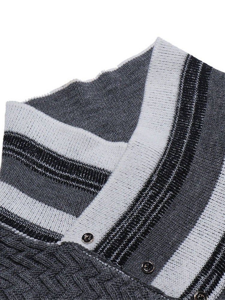 Standard Stripe Patchwork Fall European Herre Sweater