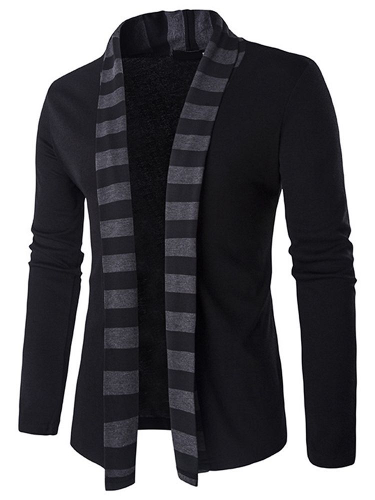 Stripe Cardigan Casual Menns Genser