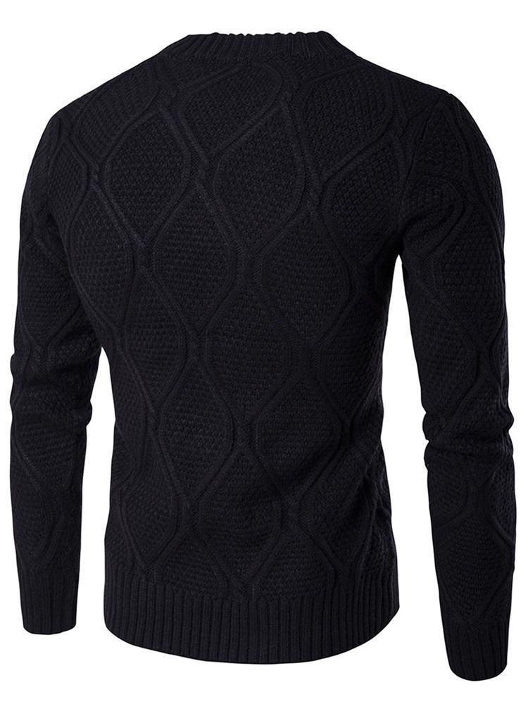 Vanlig Crew Neck Jacquard Vogue Varm Genser For Menn