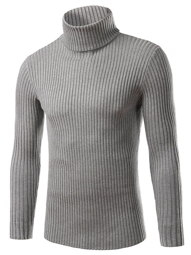 Vanlig Turtle Neck Slim Herre Genser