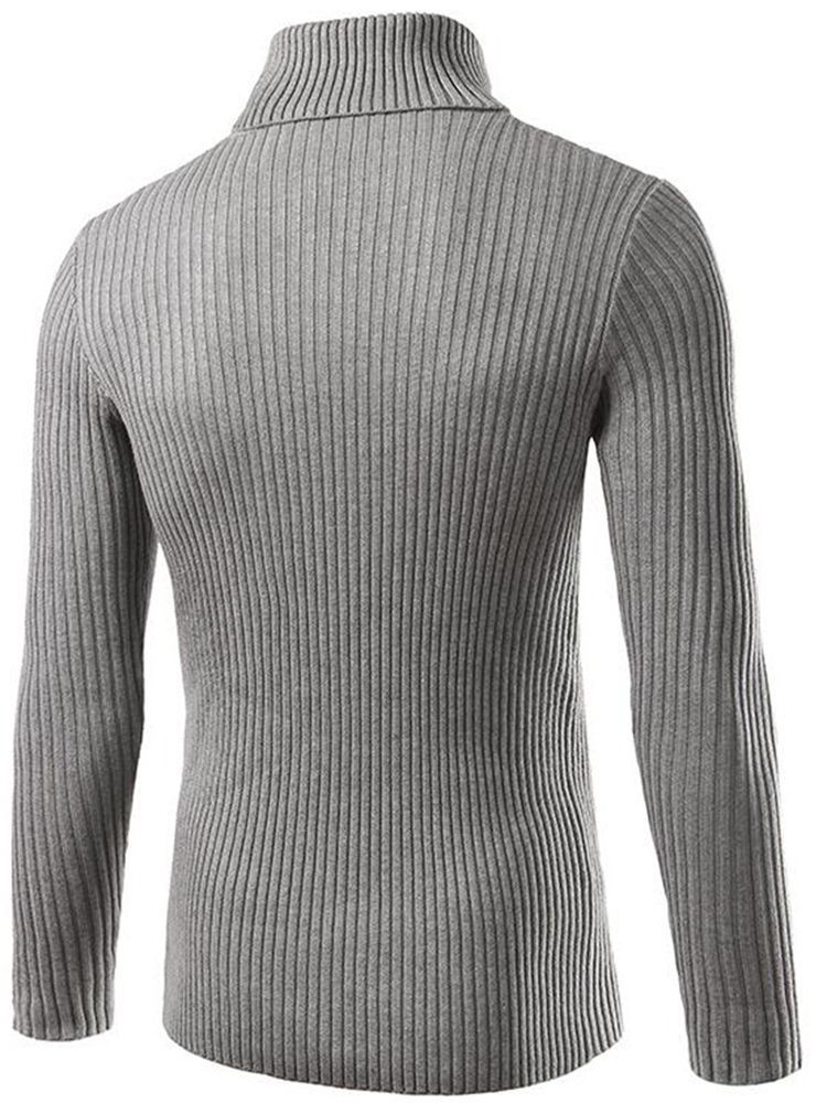 Vanlig Turtle Neck Slim Herre Genser