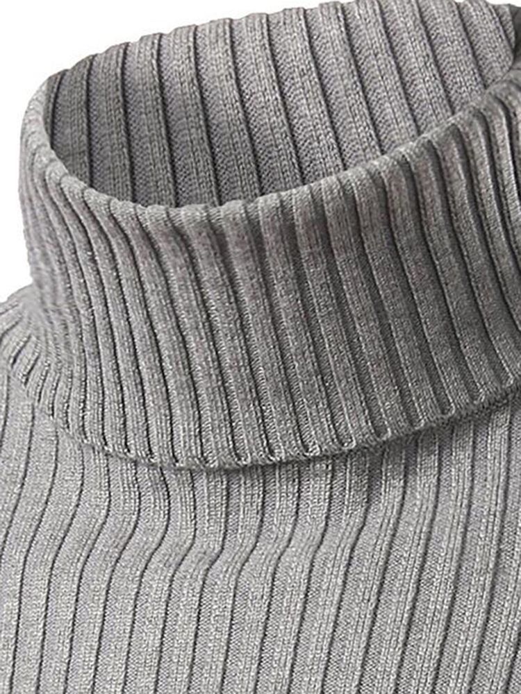 Vanlig Turtle Neck Slim Herre Genser