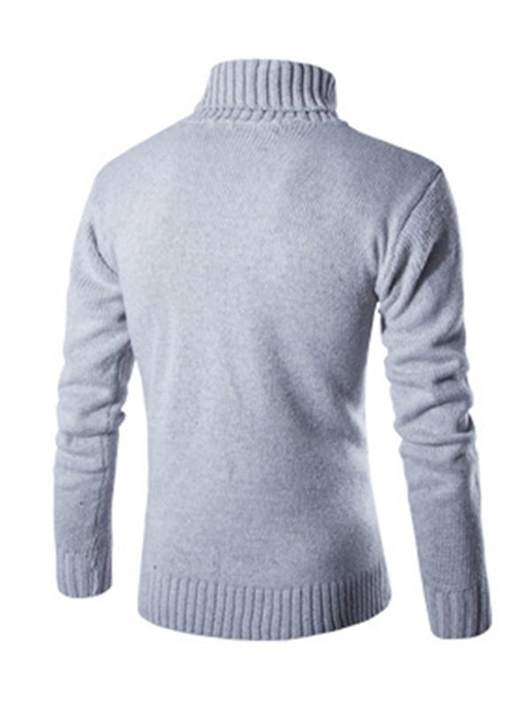 Vanlig Turtleneck Varm Genser For Menn