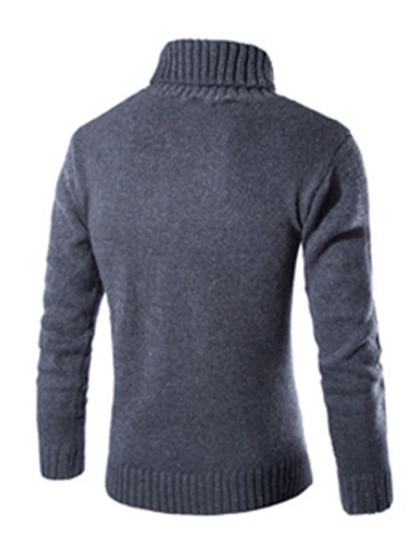 Vanlig Turtleneck Varm Genser For Menn