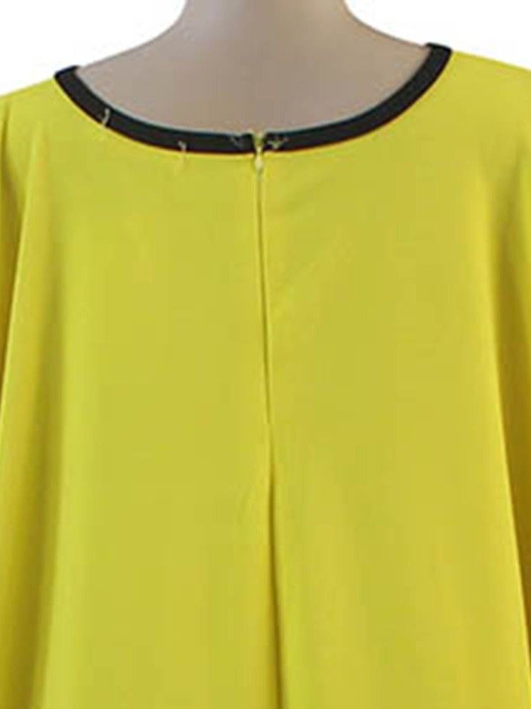 Kvinner Casual Batwing Erme Gulvlengde Color Block Rett Kjole