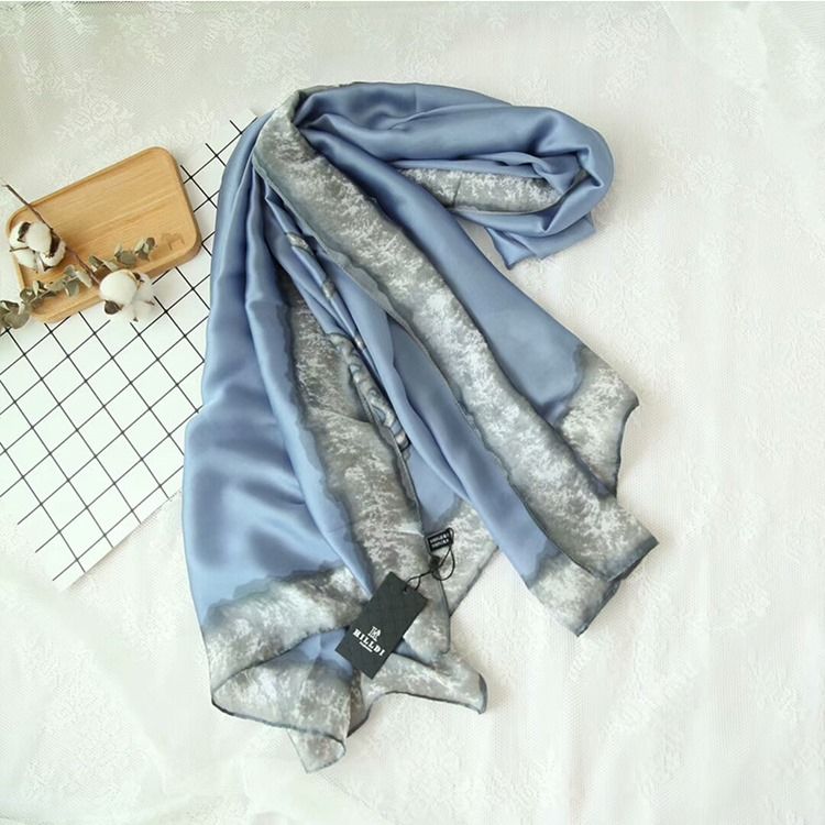 Autumn Ink Painting Silk Scarf For Women