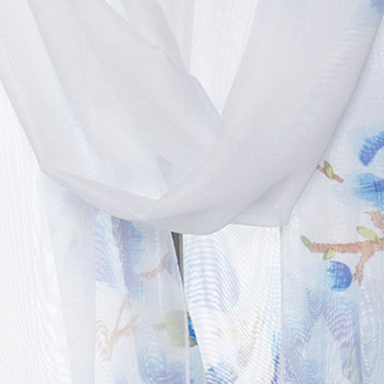 Chiffon Print Summer Plant Scarf For Kvinner