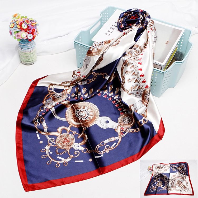 Dame Charmeuse Print Color Block Sweet Scarves