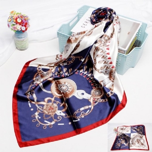 Dame Charmeuse Print Color Block Sweet Scarves