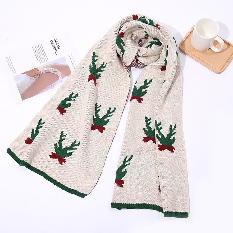 Dame Christmas Deer Print Cartoon Scarves