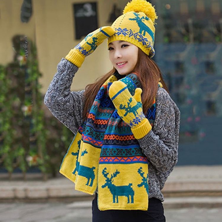 Dame Elk Christmas Imitation Cashmere Scarf