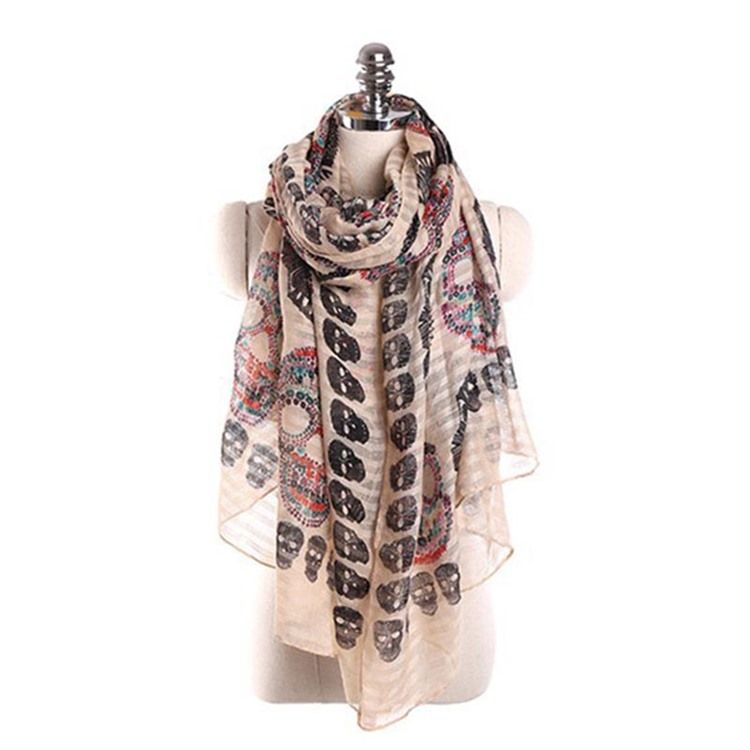 Dame Voile Skull Scarves