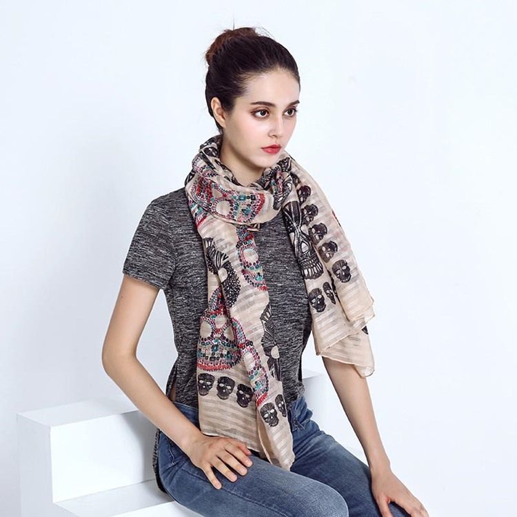 Dame Voile Skull Scarves