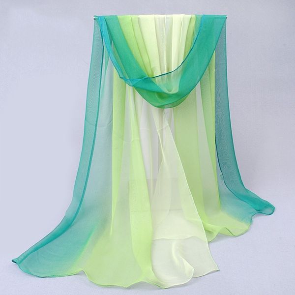 Gradient Color Chiffon Skjerf For Kvinner