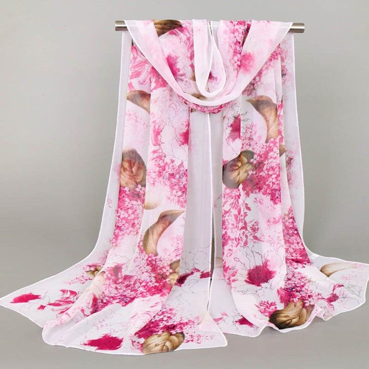 High End Chiffon Printed Scarf For Kvinner