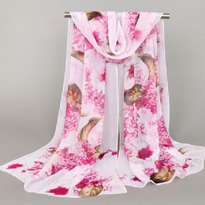 High End Chiffon Printed Scarf For Kvinner