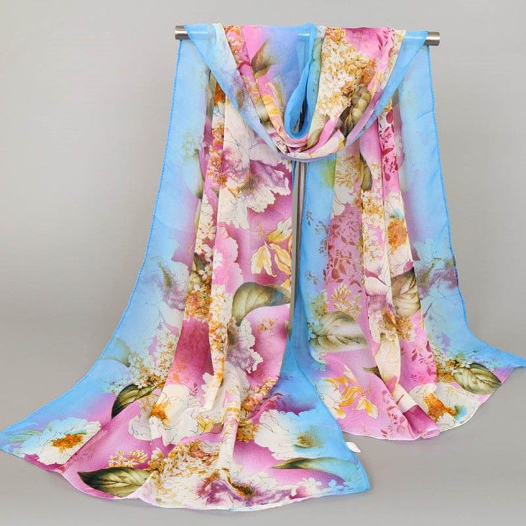 High End Chiffon Printed Scarf For Kvinner