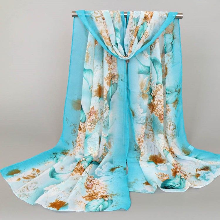 High End Chiffon Printed Scarf For Kvinner