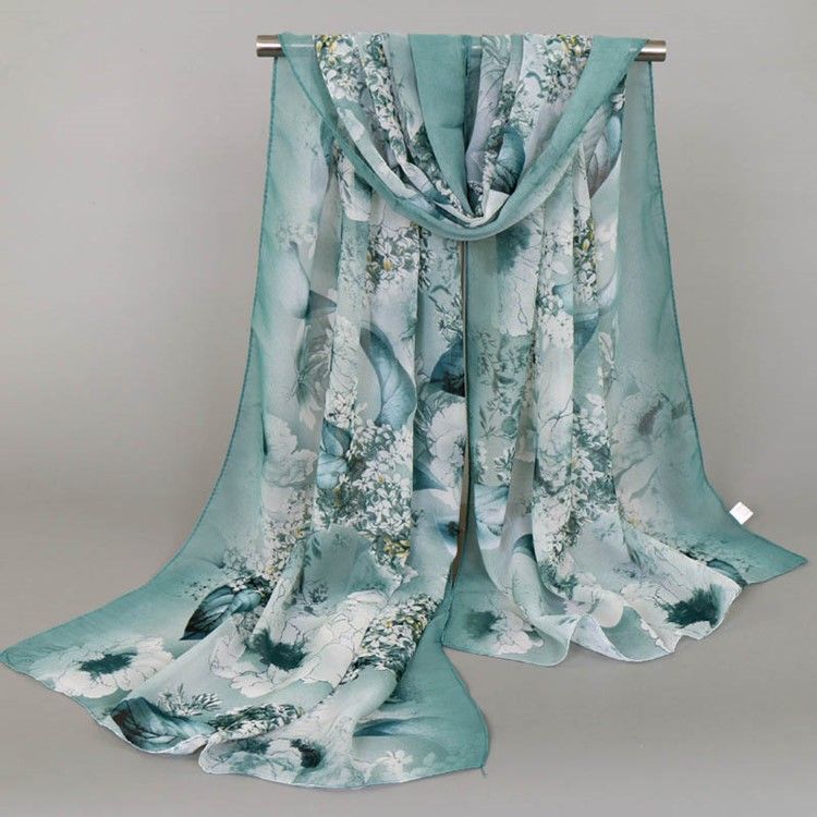 High End Chiffon Printed Scarf For Kvinner