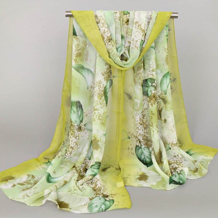 High End Chiffon Printed Scarf For Kvinner