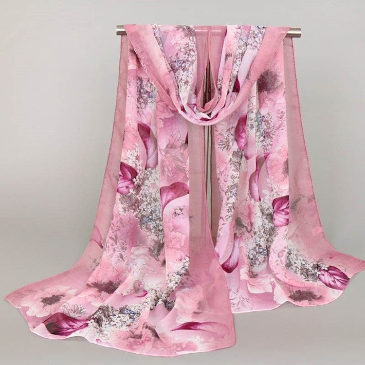 High End Chiffon Printed Scarf For Kvinner