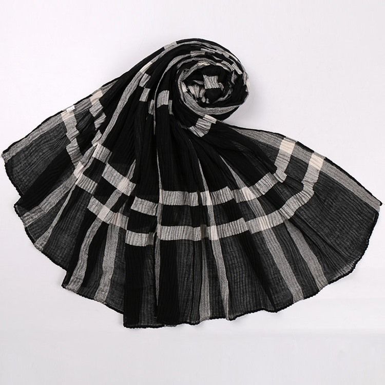 Kvinne Voile Print Plaid Scarves