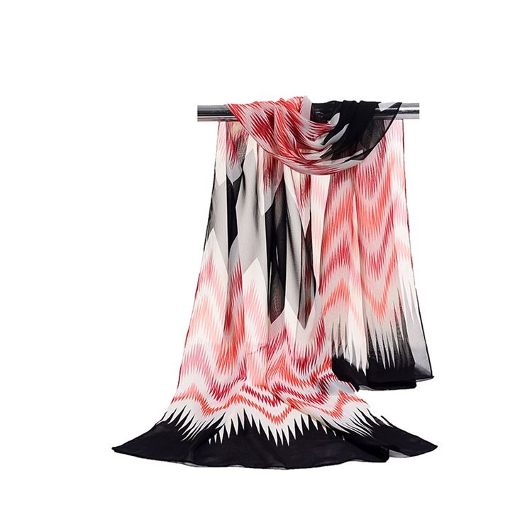 Kvinner 2018 Summer Wave Colorized Chiffon Skjerf