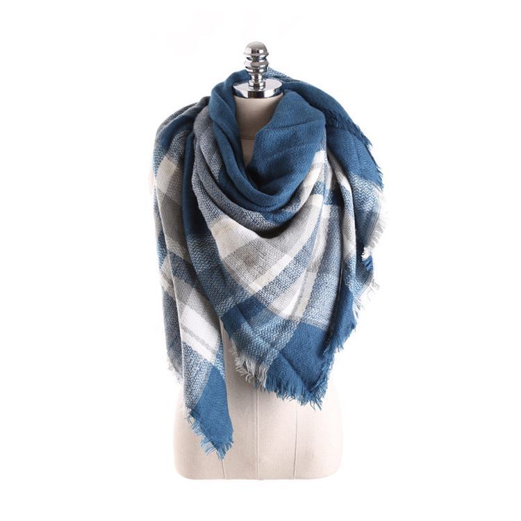 Kvinner Imitasjon Cashmere Tassel Plaid Scarves